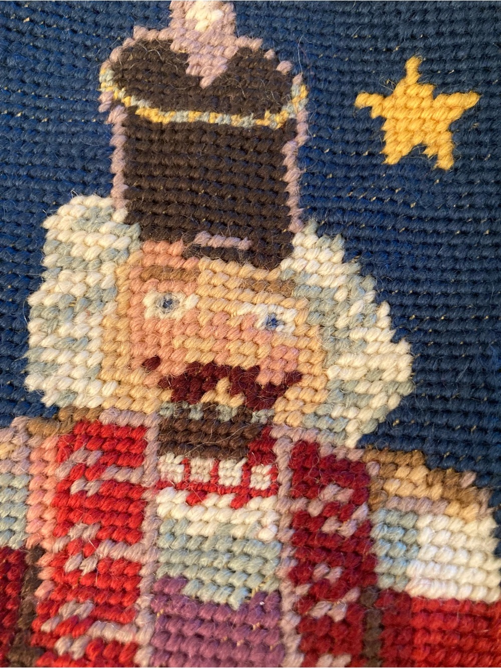 Vintage With Tag Needlepoint Christmas Stocking - Picture 5 of 8